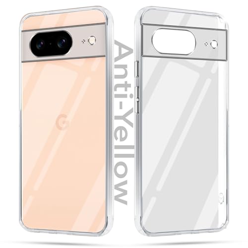 Image of Jkobi Lifetime Anti-Yellow Clear Back Cover Case for Google Pixel 8 (Sleek Hard Crystal | Shockproof and Camera Protection)