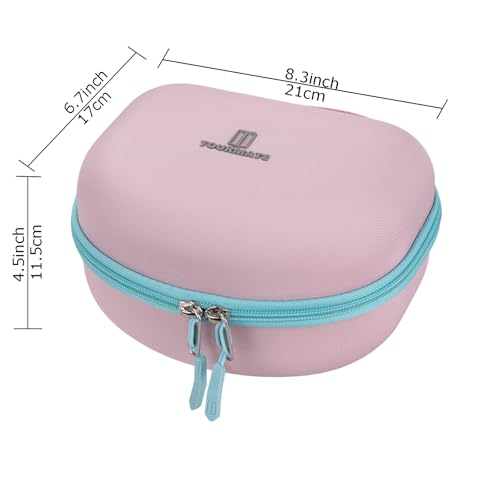 Image of Tourmate Hard Travel Case for Riwbox CT-7 / CT-7S Cat Ear LED Light Kids Wireless Headphones, Protective Carrying Storage Bag （Box for Sale）(Pink&Cyan)