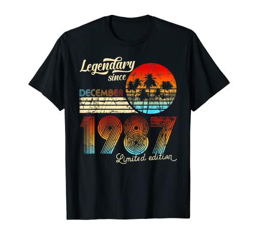 Cumpleaños Legendario Desde Diciembre De 1987 Regalo. Camiseta