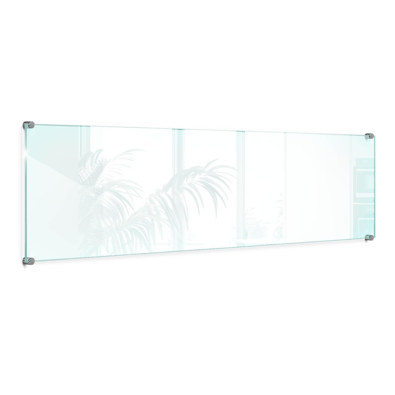 Tulup Pannello di Vetro 100x30 cm Facile da Pulire Protezione Resistente per Pareti Protezione Piastrelle per la Cucina Trasparente Vetro Temperato Float Paraschizzi Elementi di Montaggio Inclusi