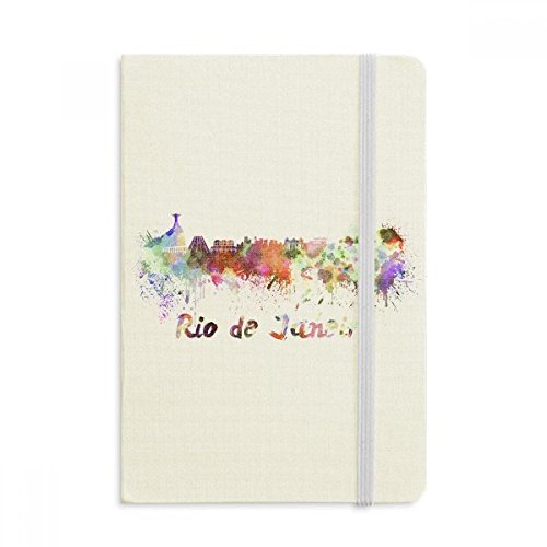 Notebook Rio de Janeiro Brazil format A5 couverture souple en tissu journal aquarelle multicolore