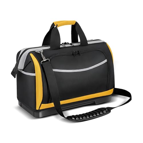 Borsa per Attrezzi Resistente Porta in Tela per di Grande Capacità con Cerniera Multi Tasche per a Bocca Larga per Uomo e Donna
