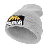 Beanie Skull Cap for Men Women Girl Boy Knit Hat Winter Cuffed Plain Chunky Warm for Cold Weather Funny Boho Fans Football Star City Pittsburgh