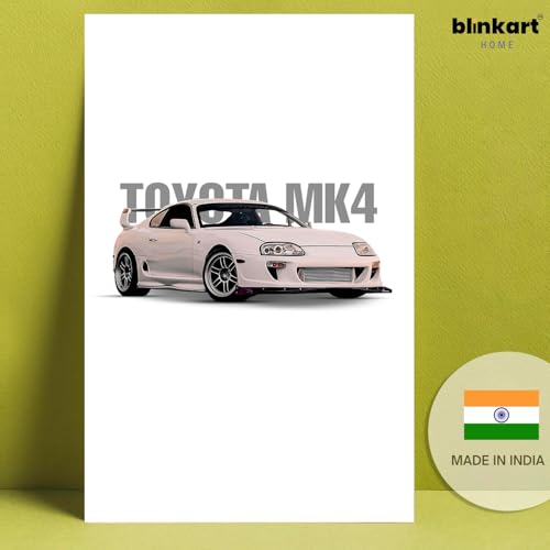 Image of BLINKART Toyota Supra MK4Car Posters Sticker Gift Items for Boys Room Wall Decor || Comes with Double-Sided Tape|| Decoration Bedroom Living Room Office Studio Decor | 12x18 In (A3) - CAR-274