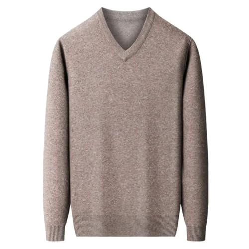 Men's Knitted V-Neck Wool Sweater Thick Solid Color Pullovers Business Casual Sweater Top3