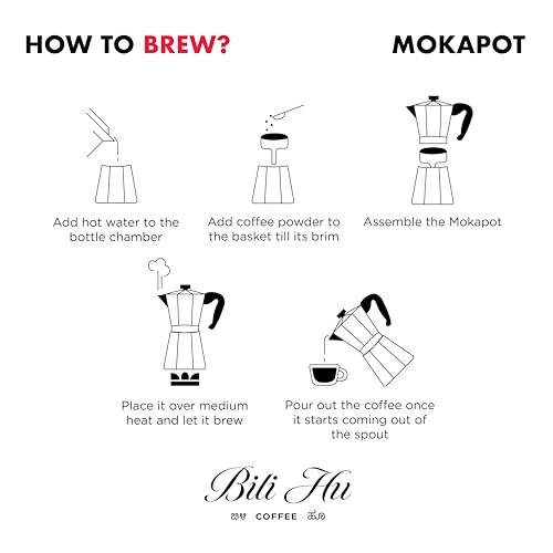 Image of Bili Hu Coffee, Mokapot Coffee Powder Coffee Gunibyle Estate,Arabica Blend, Medium Roast, (Pack of 1, 250 gms)