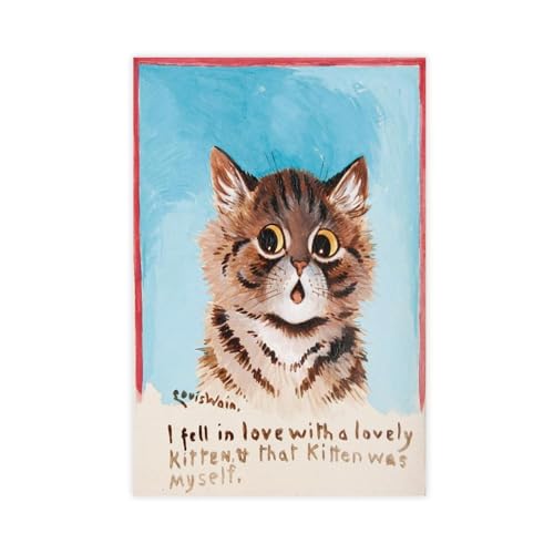 Impression chat marron Louis Wain pour réveiller les murs du bureau