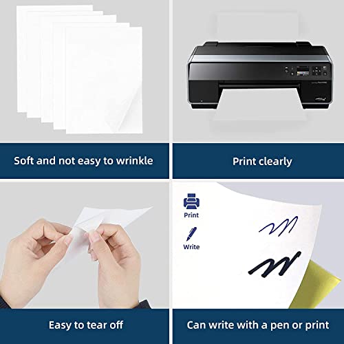 Image of 100 Sheets 200 Labels Half Sheet Self Adhesive Shipping Labels for Laser & Inkjet Printers, 8.5 inch x 5.5 inch Shipping Mailing Labels, 2 per Page Shipping Labels, 5 1 /2 x 8 1 /2 Half Sheet Labels