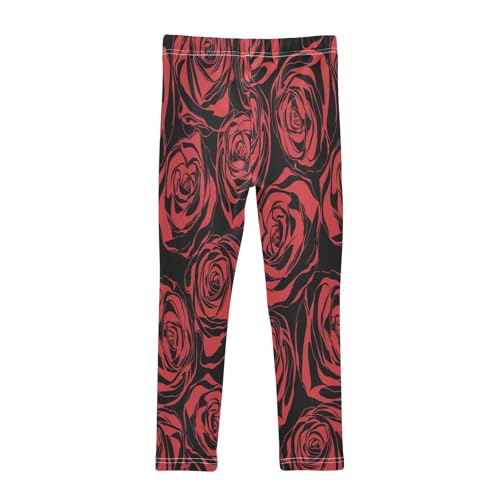 Bolaz Toddler Girls Leggings Printed Yoga Pants Leggings Red Roses for Kids2