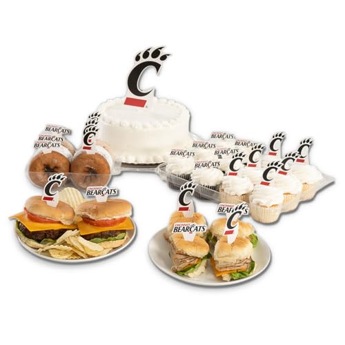Desert Cactus University of Cincinnati UC Bearcats Food Picks Cupcake and Cake Toppers Cake Pop Sticks - 25 Pcs Party Supplies and Decorations