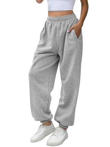 ATHMILE Women's High Waisted Sweatpants Workout Active Joggers Pants Baggy Lounge Bottoms