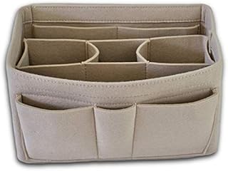 Travel-Wizz Handbag Organiser - 2in1 Bag Insert with Zipped Waterproof Pocket - Tote Shaper  Bag Tidy - Beige Medium