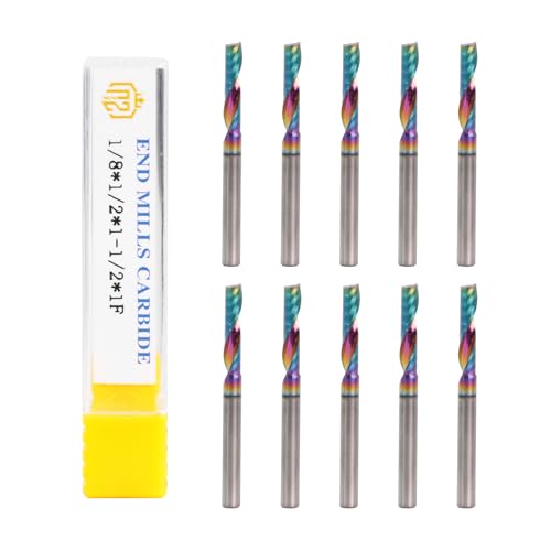 Image of NZ 1 /8 inch 1-Flute End Mill DLC-Coated Carbide - for Aluminum, Copper, Titanium (HRC45), 10pcs