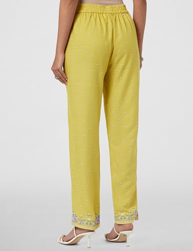 Image of W for Woman Women's Slim Fit Mid Rise Strechable Slim Pants | Trousers