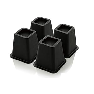 Design61 Möbelerhöher Betterhöhung Möbelerhöhung Tischerhöher Elefantenfuß Bed Riser Höhe ca. 15cm 4St für Füße bis 68×68 mm