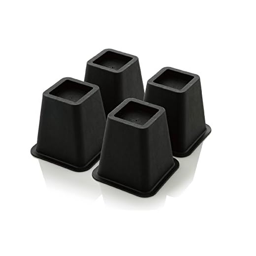 Design61 Heavy Duty 15 cm möbler sänghöjare elefant fötter stöd för att höja sängen, stol etc. för Under sängen förvaring 4-pack i svart