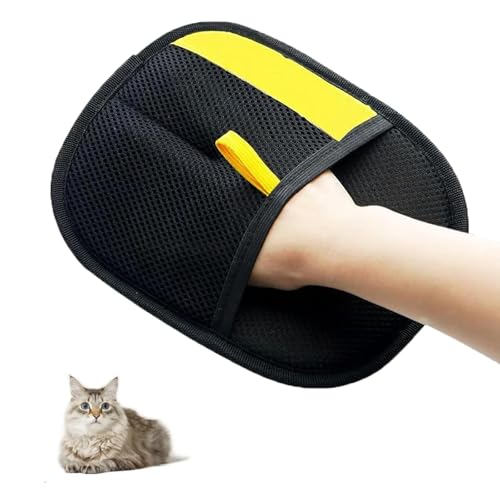 Cat Shedding Tools, Pet Hair Remover, Electrostatic Pet Hair Removal Gloves, Reusable Cat Hair Remover for Couch, Furniture, Upgraded Animal Fur Removal Tool, Cat Grooming Gloves-1 PCS(Black-131)