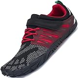 SAGUARO Barfußschuhe Herren Damen Atmungsaktiv Aquaschuhe Sport Wasserschuhe Trekking Zehenschuhe Minimalistische Surf Joggen Barfuss Schwimmschuhe,Water Rot 47