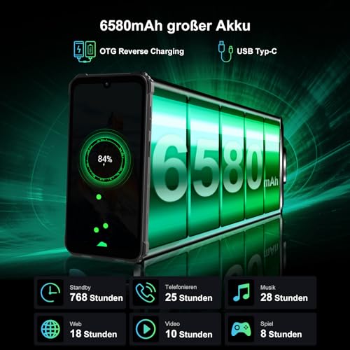 Blackview BV5300 Plus(24GB+128GB) Outdoor Handy Ohne Vertrag 6580mAh Akku, 6.1' HD+, Android Outdoor...