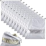 Woanger 10 Pieces Dust Bags for Handbags Dustproof Drawstring Bag Clear Window Dust Cover Storage Bags Small Middle Handbag Purse Organizers, 15.8 x 15.8 Inch