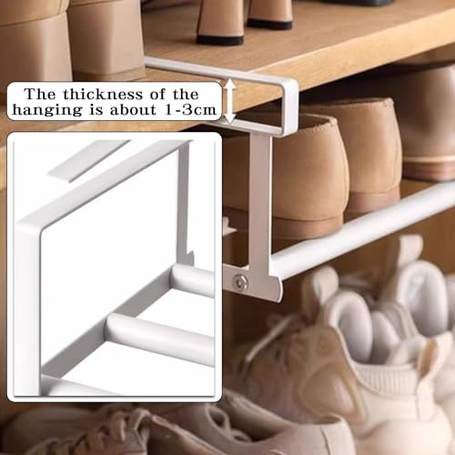 Étagère à chaussures télescopique réglable, étagère extensible à suspendre, organiseur de rangement superposé, économiseur d'espace dans le placard et la cuisine