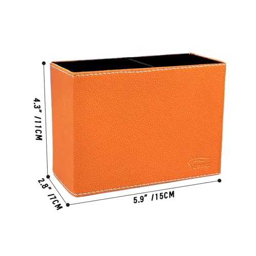 Image of Pen Pencil Holder Cup Container PU Leather Desk Organizer Stand Decor Brush Scissor Decoration Office Home School