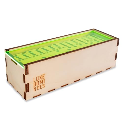 Deluxe Modern Domino Set Doble Seis en caja de madera