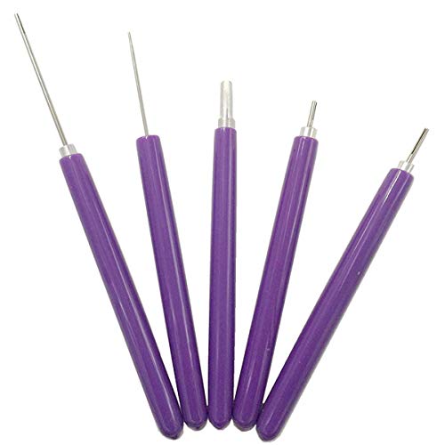 ODETOJOY ranurado herramientas principiante punzón DIY Origami de papel para filigranas Rolling bolígrafo Quilling herramientas ranuradas con cabeza de acero inoxidable (Pack de 5)