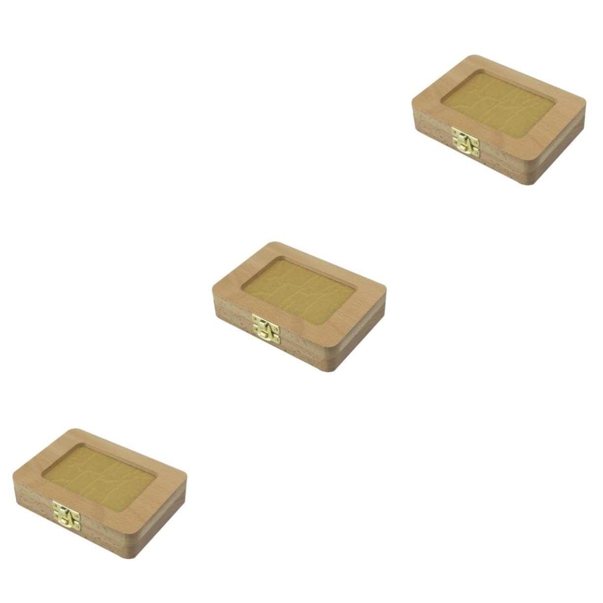 3 piezas Contenedor fetal de for niños Organizador de recuerdos de madera for niños Caja de almacenamiento de de madera Soporte de hada de los Marco de fotos conmemorativo Bambú hombres y mujeres conm