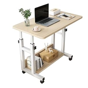 Bureau, Table de Bureau pour Ordinateur, Bureau de lit pour Chambre ou Étude. Table de Conseil d’Aggloméré et de Mélamine de Bois et d’Acier pour la Maison. Table de bureau pour PC. 60x40x85cm