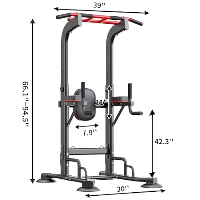 sogesfurniture Adjustable Dip Station & Pull Up Bar ¨C Heavy Duty Calisthenics Workout Equipment for Home Gym, Multi-Function Fitness Training with Push Up Handles, Dips, Pull Ups & Push Ups