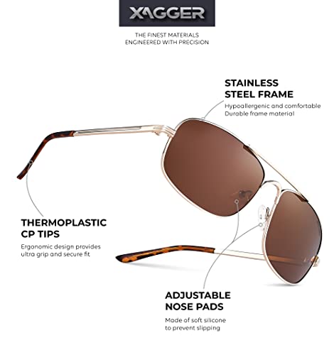 Image of Polarized Brow Bar Aviator Sunglasses for Men Pilot Military Style Metal Frame Driving Shades UV400