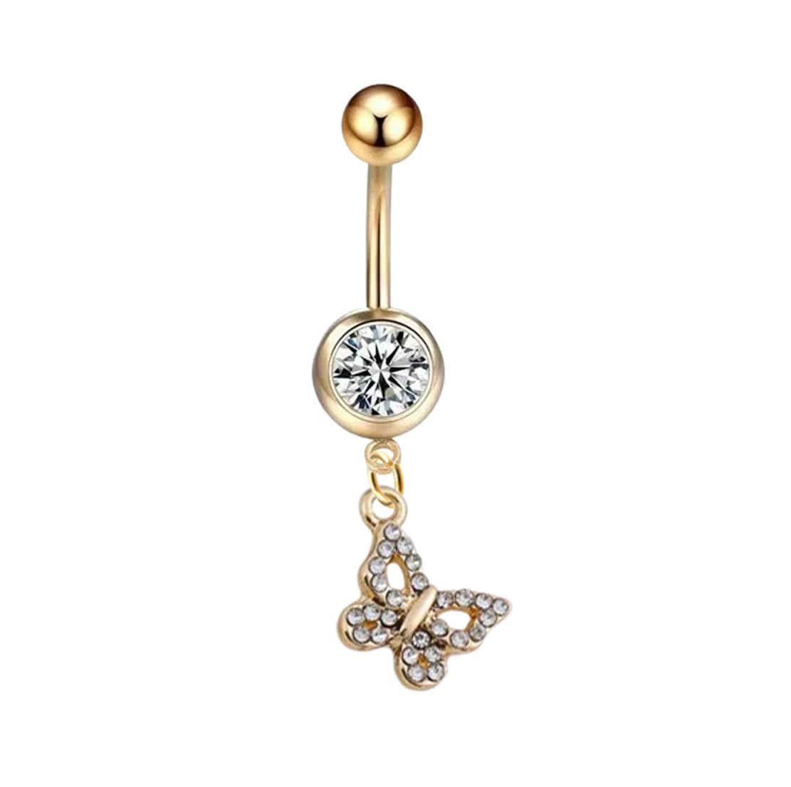 sorellaz Womens Navel Belly Button Piercing Golden Zircon Butterfly Bananabell Ring: Pack of 1 (SRFAJW/25-zb)-picture-42