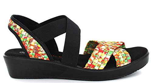 B M BERNIE MEV NEW YORK Women's Lisa Sandal - Sandalia baja con memory foam (Citrus, 39)