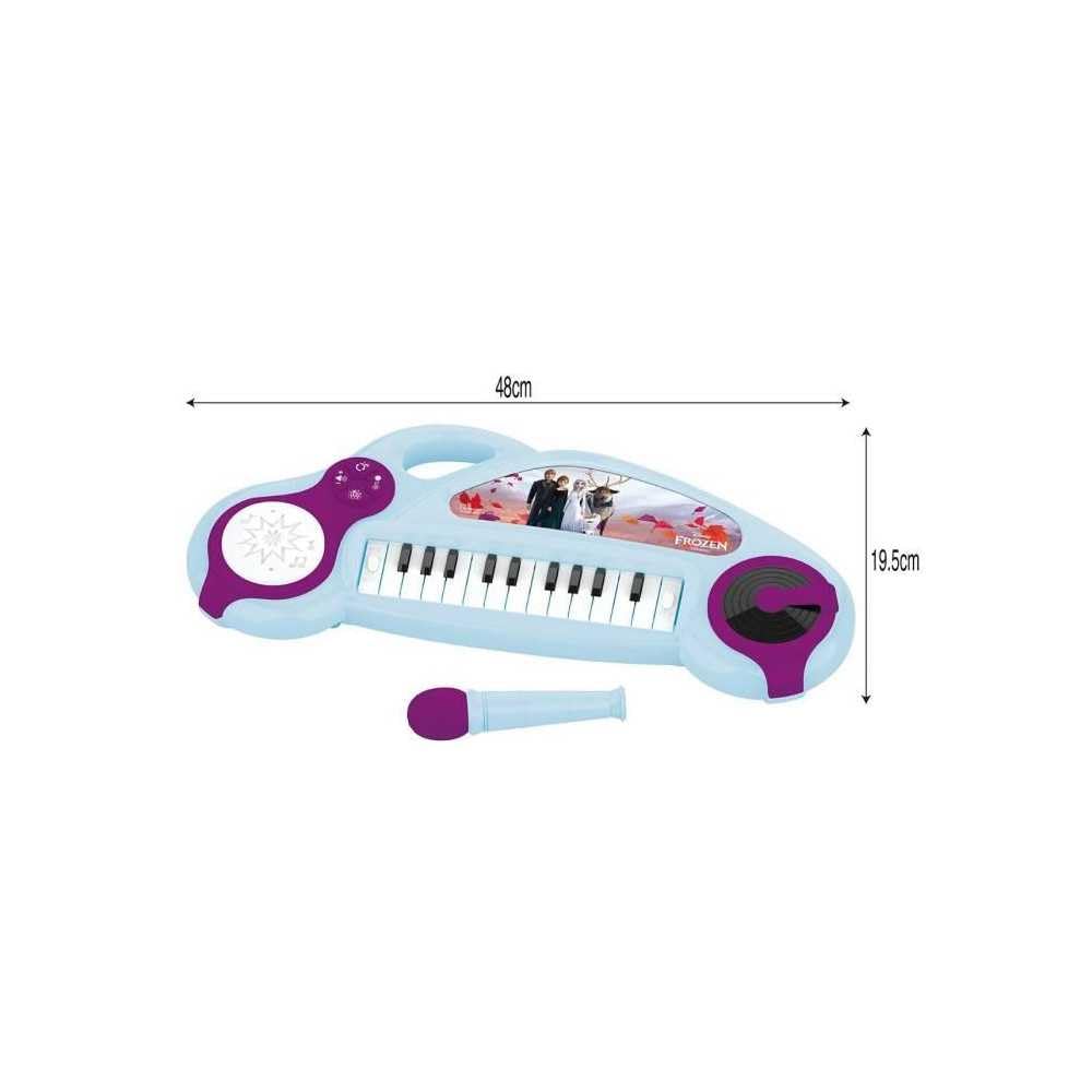 Lexibook, Die Eiskönigin, Elektronisches Klavier für Kinder mit Lichteffekten, Mikrofon, Schlagzeug, integriertem Lautsprecher, Demo-Titel, DJ-Player, lila/blau, K704FZ - 3