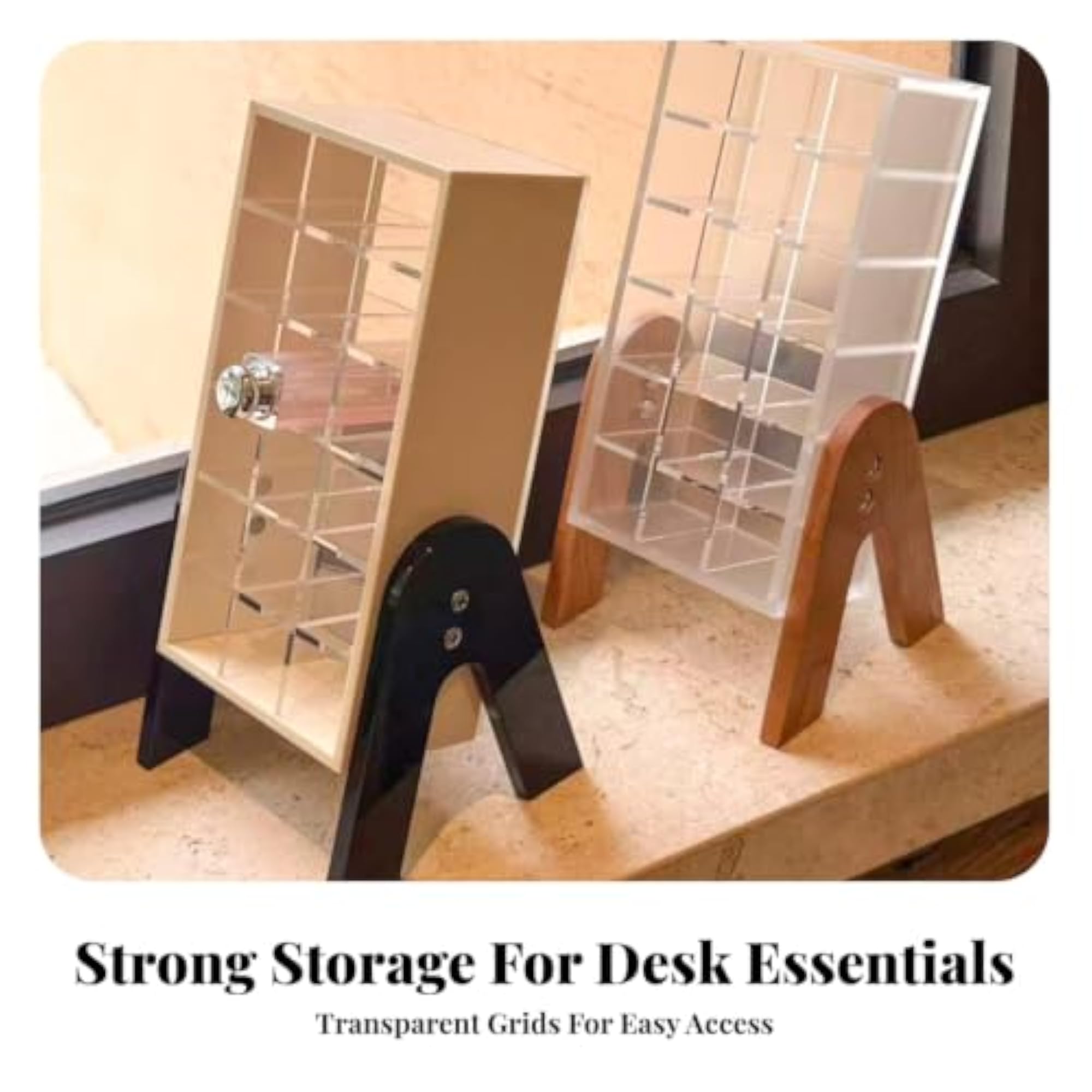 Narrow Slots Acrylic Lipstick Rack with Divided Compartments