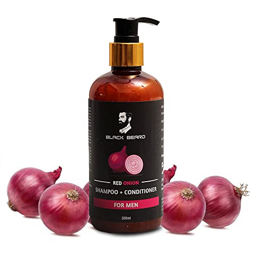 Black Beard Red Onion Shampoo + Conditioner For Dandruff Control, Smooth And Shiny Hair, Hair Fall Control For Men’S – 300Ml