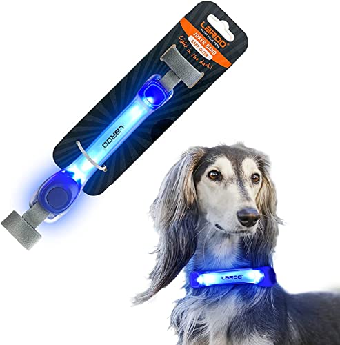 LaRoo-Light-Up-Dog-Collar-with-Nylon-Stickers-Universal-Glowing-Collar-Accessories-for-Leash-Harness-Silicone-Waterproof-Dog-LED-Flashing-Collar-Night-Outdoor-Safety