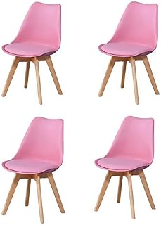 TUKAILAi 4PCS GREY Retro Style Dining Chairs with Solid Wood Legs and Padded Seat Lounge Chairs Kitchen Chairs Living Room Chairs Dining Room Furniture