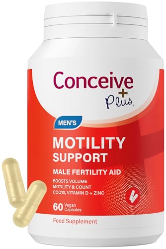 Conceive Plus Men's Motility Support Supplement - Boost Sperm Quality & Count - Male Fertility Supplements for Hormonal Balance, Reproductive Health & Fertility, Ginseng, Zinc, CoQ10-60 Capsules