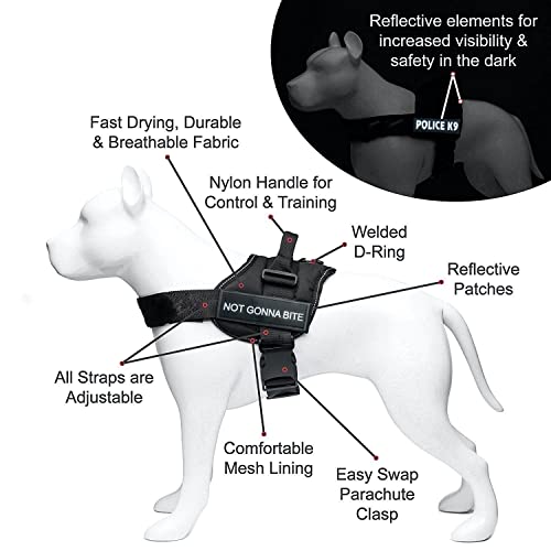Image of 24x7 eMall Dog Harness Dog Not Gonna Bite Vest Loop Straps and Handle and Adjustable (XL- 28-38 Inch Girth)