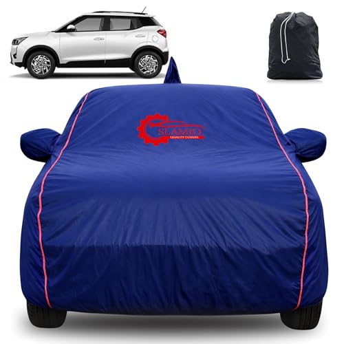 Image of 100% Waterproof Car Cover for Mahindra XUV 300 2019-2026 Model | All-Weather, Dustproof & UV Protection | Heavy-Duty 3-Layer Fabric | Custom Fit with Mirror & Antenna Pocket | Navy Blue
