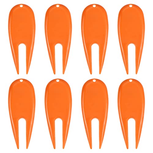 PATIKIL Golf Divot Tool, 8 Pack Plastic Golf Repair Tool Ball Marker for Golfer Orange