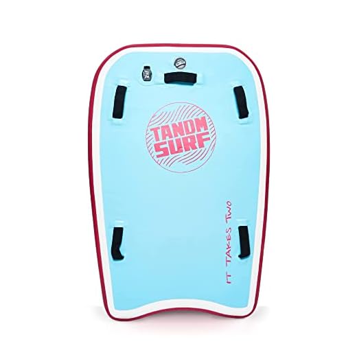 TANDM SURF Inflatable Tandem Bodyboard - As Seen on Shark Tank - 2 Person Body Board for Twice The Fun at The Beach and Lake - Easy to Carry, Transport and Inflate, with Built-in Camera Mount - Pink