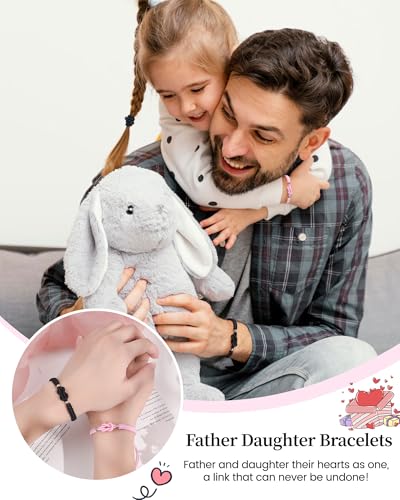 VU100 Gifts for Mother/Father/Daughter/Son Matching Bracelets for Mom Dad Daughter Son Mommy and Me Bracelets Mothers Fathers Day Christmas Birthday First Day of School Gifts3