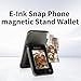 Yoidesu Magnetic Wallet Stand, Smart Ink Screen NFC Phone Case with 3.52 Inch Display Wireless Transfer No Battery Needed, Strong Magnetic Force Card Holder
