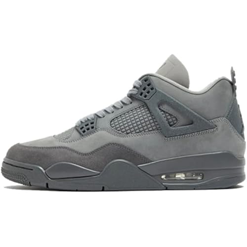 Men's Jordan 4 Retro SE Wet Cement Lifestyle Shoes (Smoke Grey/Iron Grey/Cement Grey) by JORDAN