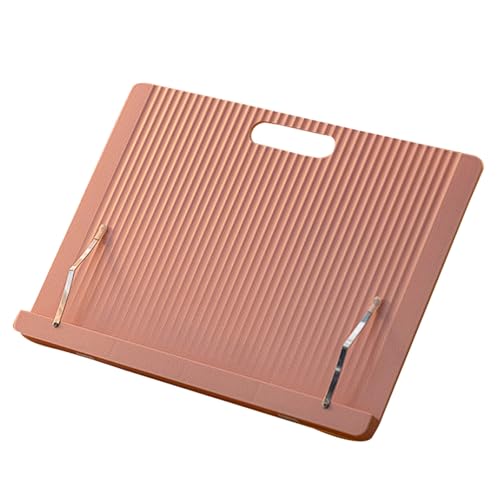 子供用調節可能読書スタンド ポータブル折りたたみ式本・タブレットホルダー シリコンクリップ付き 5段階調節可能デスクトップ本棚(Pink)