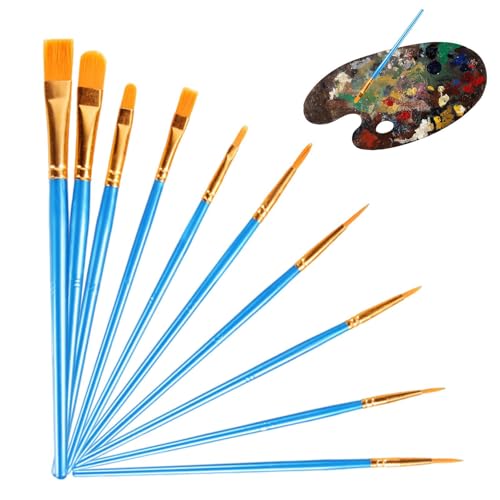 Juego de Pinceles de Pintura acrílica, Herramientas de Gouache de Acuarela, Accesorios de Pintura al óleo, Kit de Pinceles de con cerdas Flexibles, Suministros Hechos a Mano para Manualidades