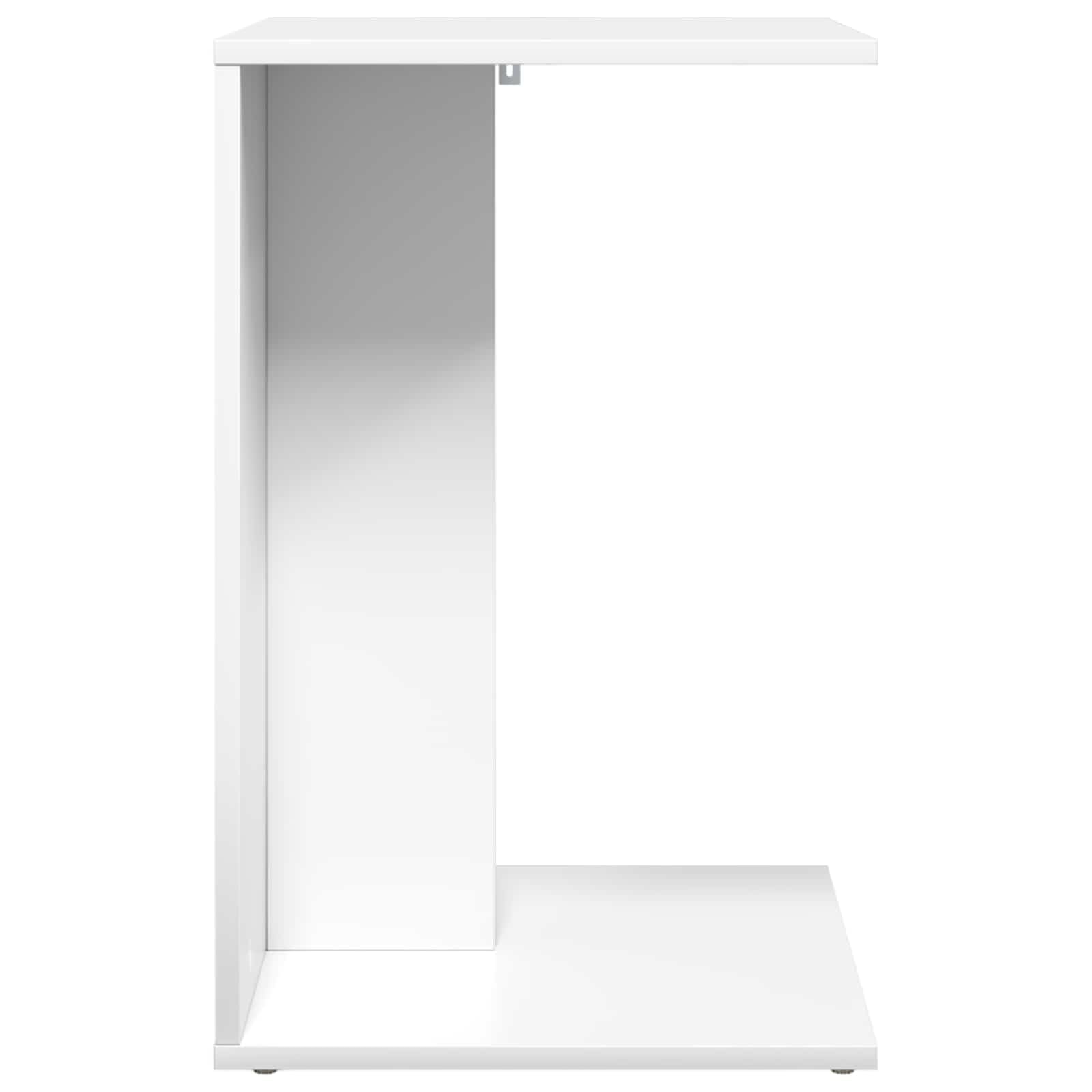 Table d appoint Blanc 45 x 40 x 62 5 cm Bois ingenierie moderne petite table salon design contemporain solide rangement lampe livre boisson petit espace utilisable canape seul montage requis